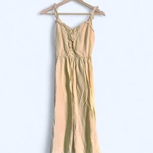 H&M butter yellow linen dress